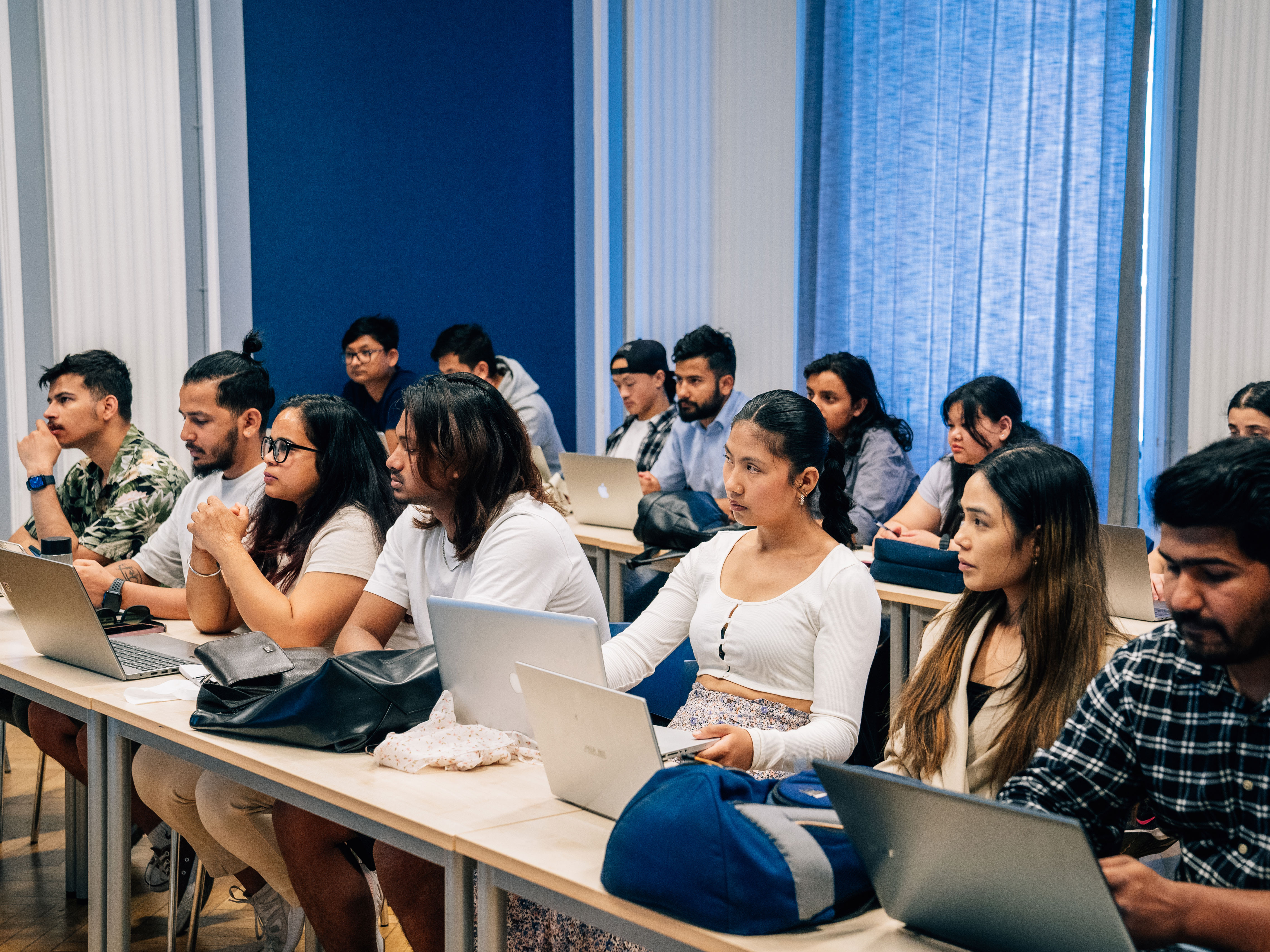 Students from Niels Brock Copenhagen Business College in class