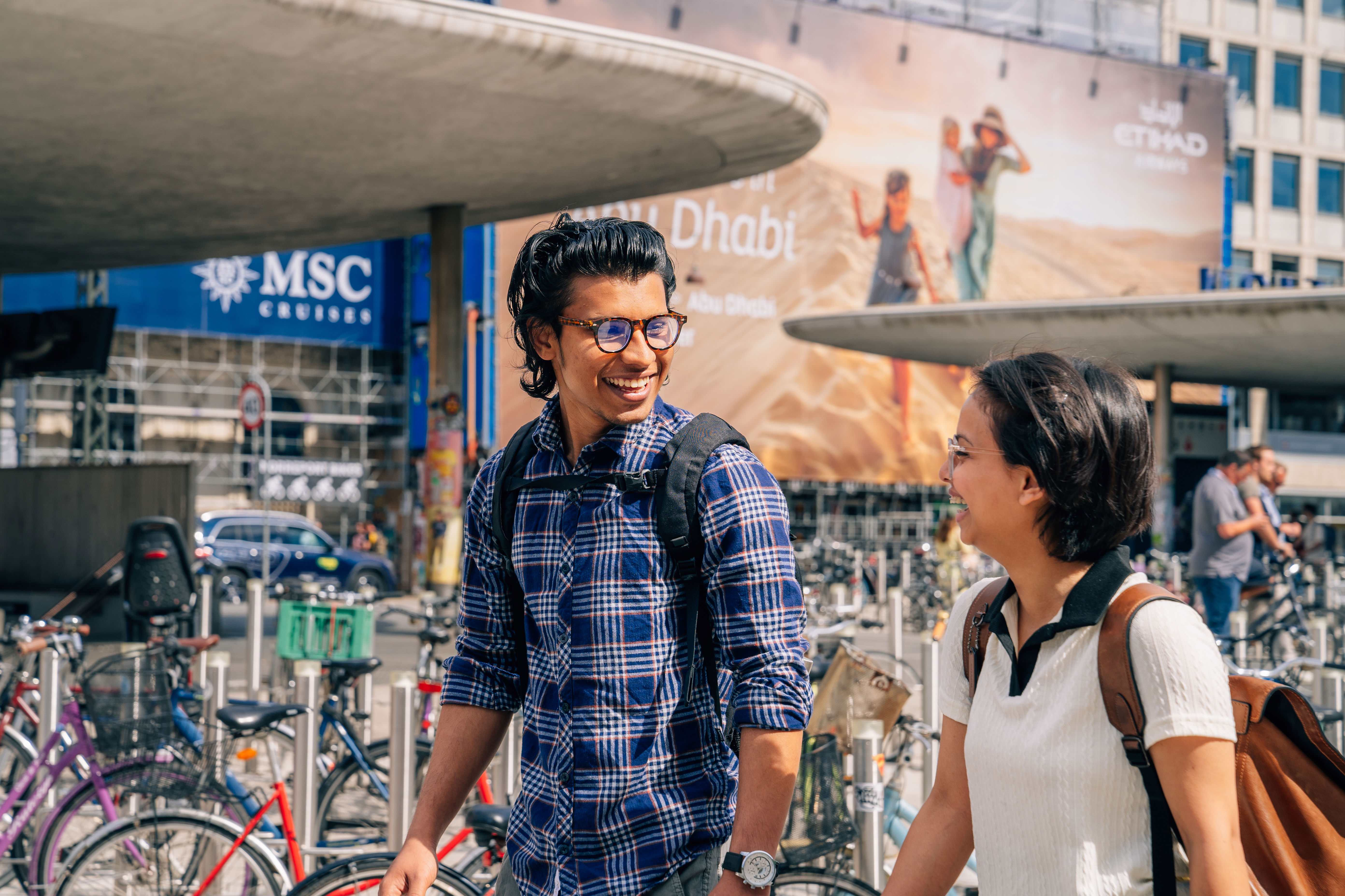 Students from Niels Brock Copenhagen Business College talking