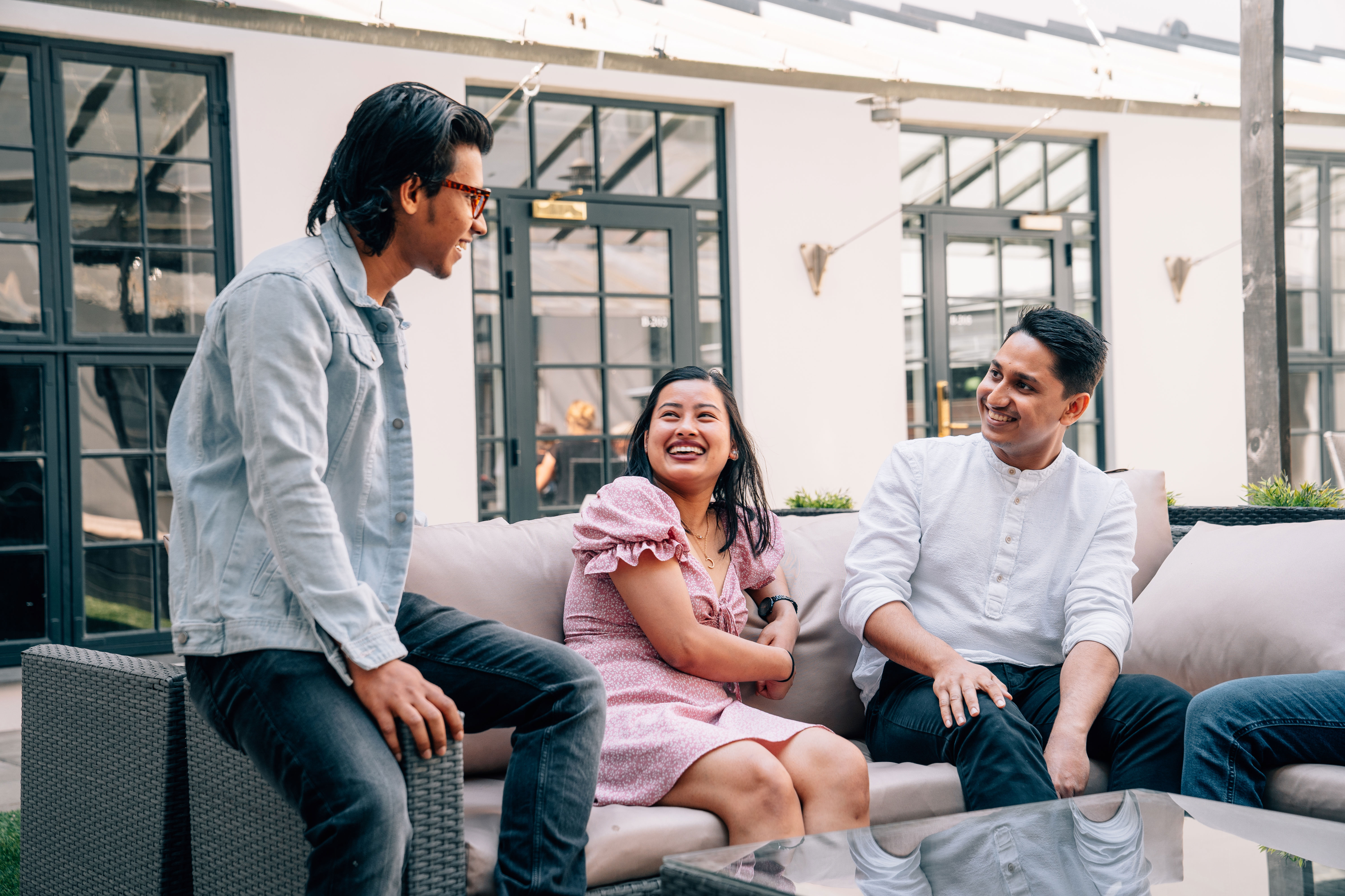 Students from Niels Brock Copenhagen Business College talking