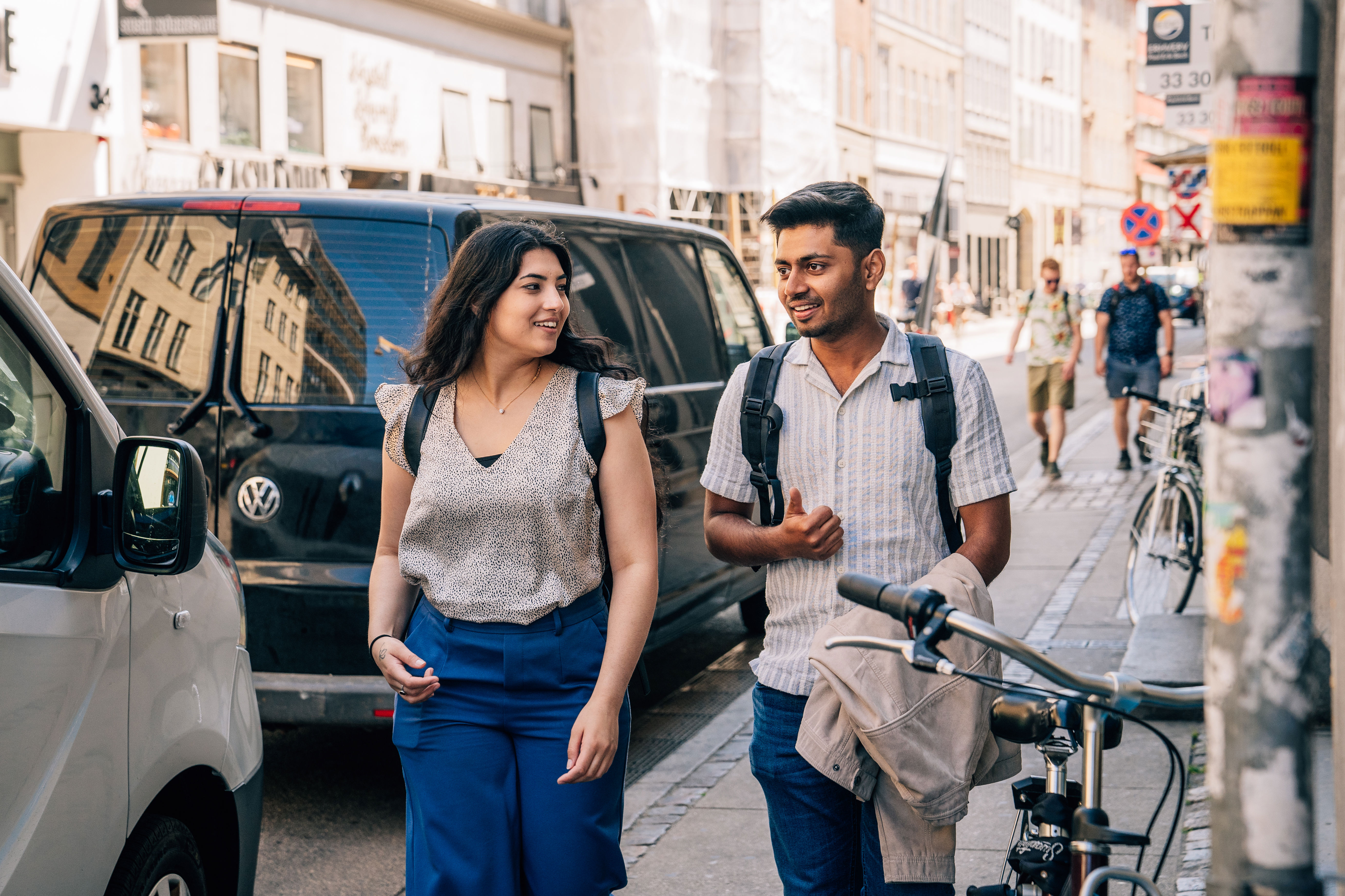 Students from Niels Brock Copenhagen Business College talking